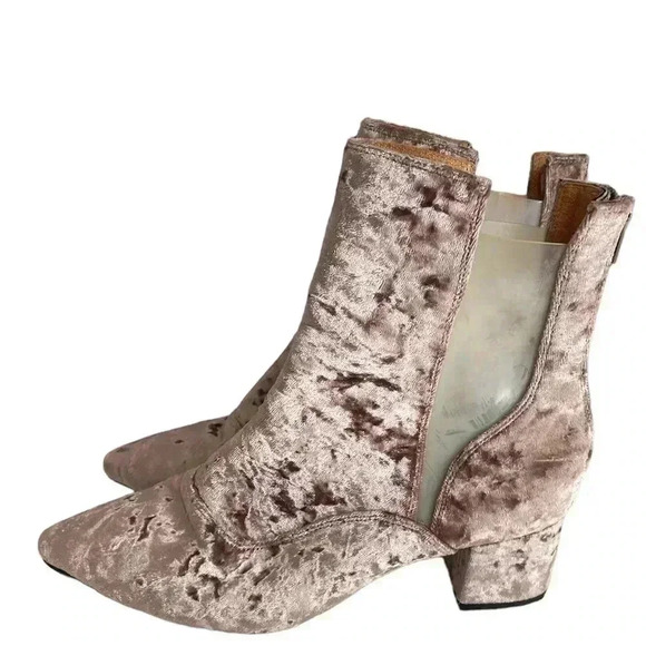 Jeffrey Campbell for Free People crushed velvet pointy toe ankle boots mauve 8 - Picture 5 of 9